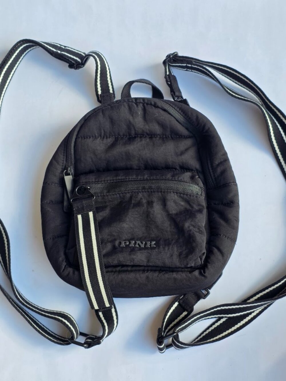 Victoria's Secret PINK Mini Convertible Backpack – Black Quilted Puffer